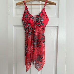 Women’s bathing suit top with midsection coverup built in